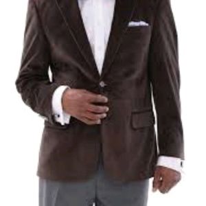 Zenbriele Mens Velvet Brown Blazer Size L40